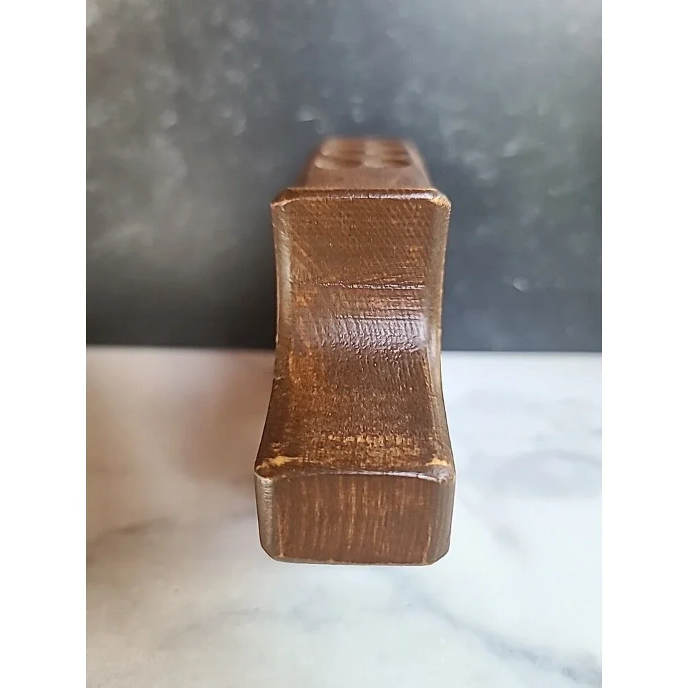 Vintage Wooden Handmade Pig Crayon/Pencil/Pen Holder